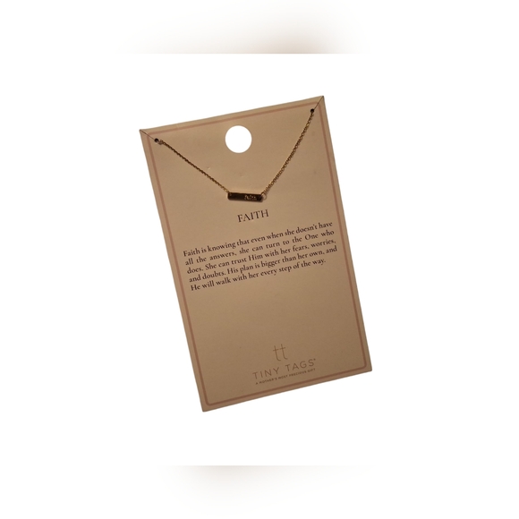 tiny tags Jewelry - NWT TINY TAGS, FAITH 14KT GOLD PLATED NECKLACE 🙏